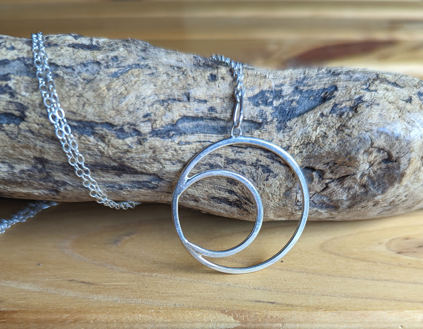 Crescent & full moon necklace