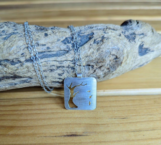 Winter tree necklace