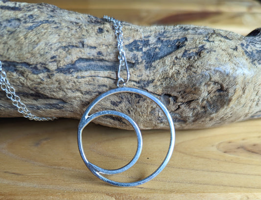 Crescent & full moon necklace