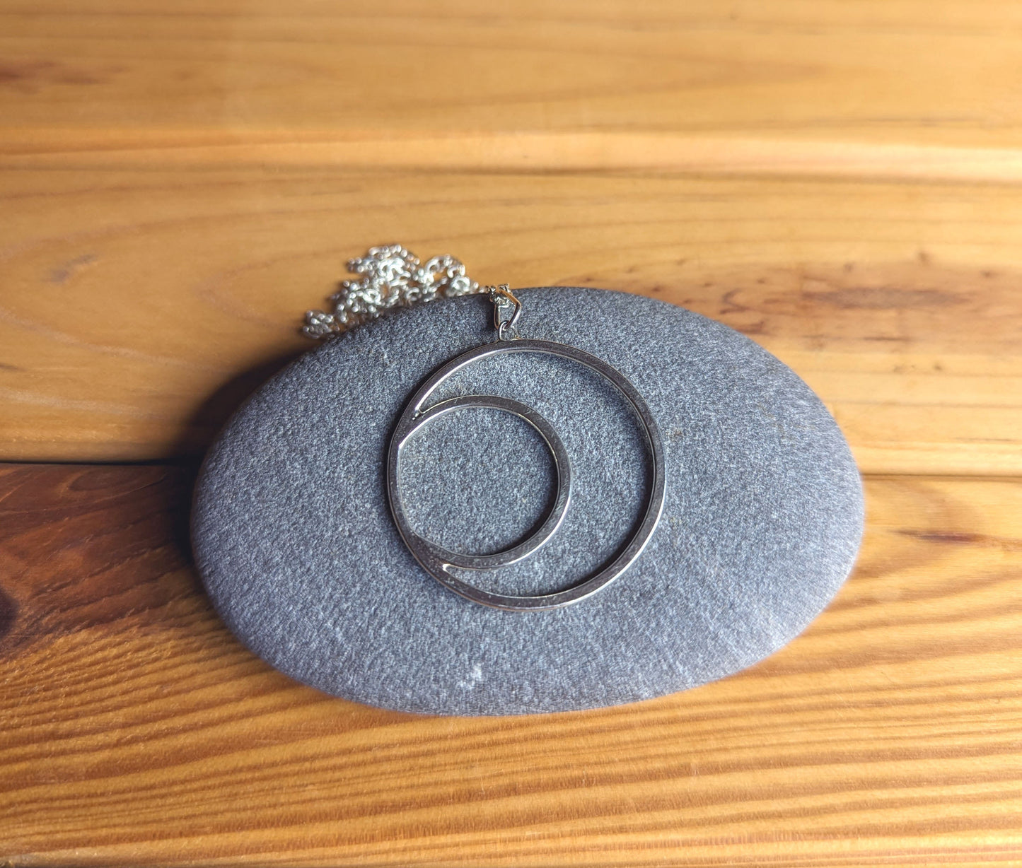 Crescent & full moon necklace