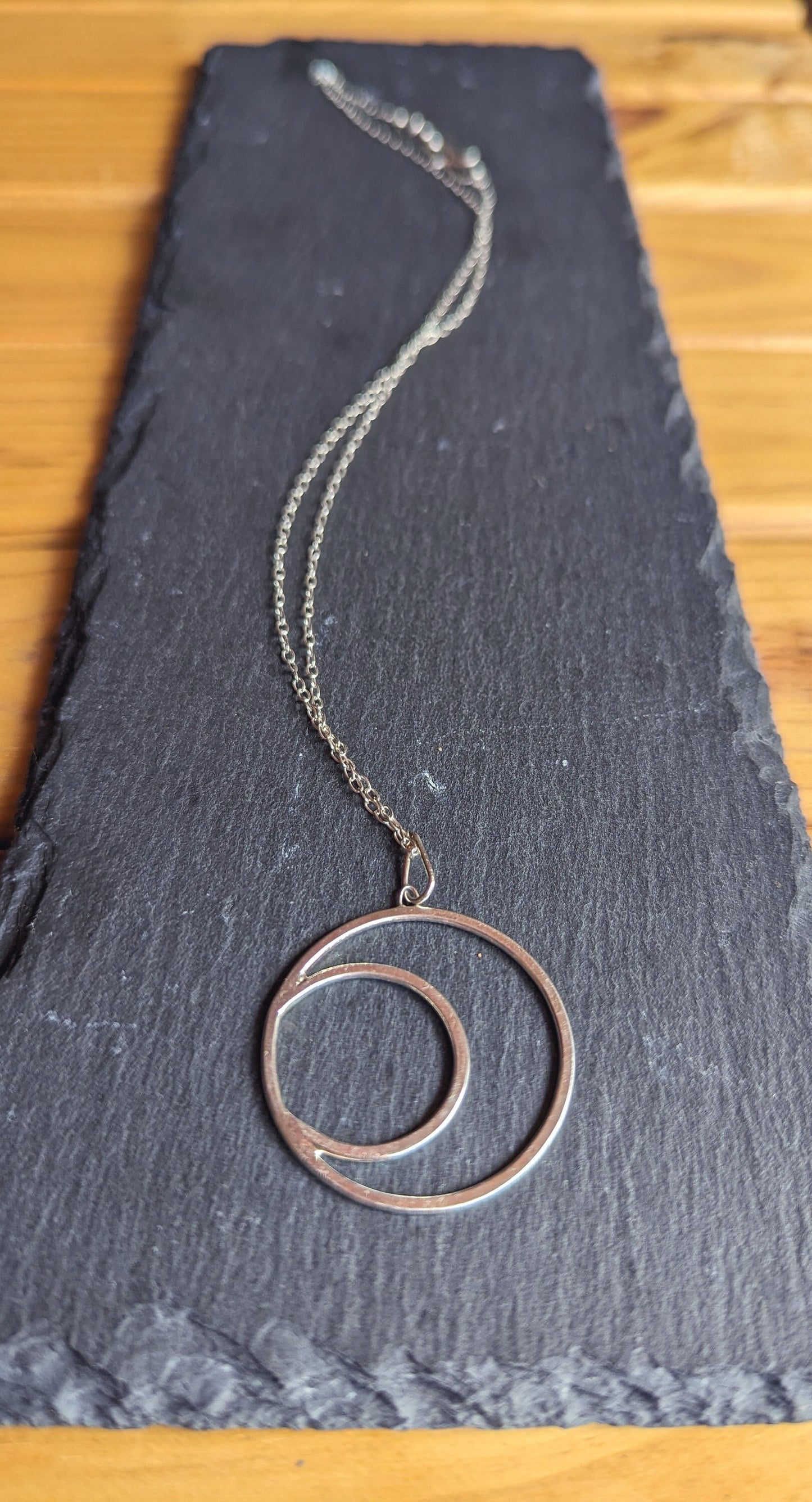 Crescent & full moon necklace
